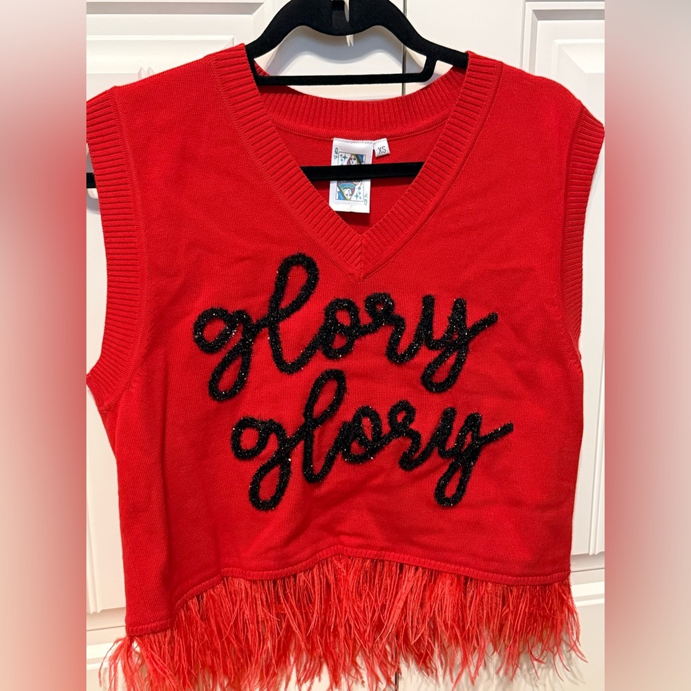 Queen of Sparkles Glory Glory feather sweater